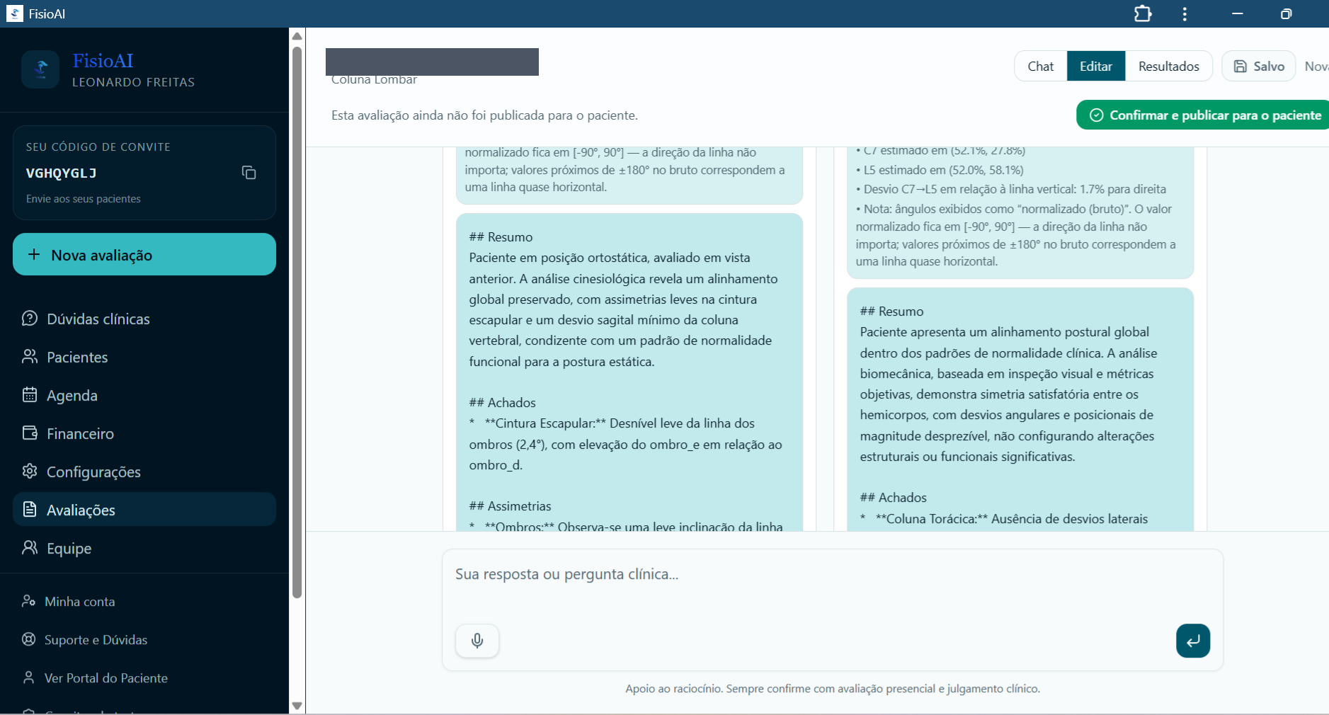 Relatórios clínicos automáticos