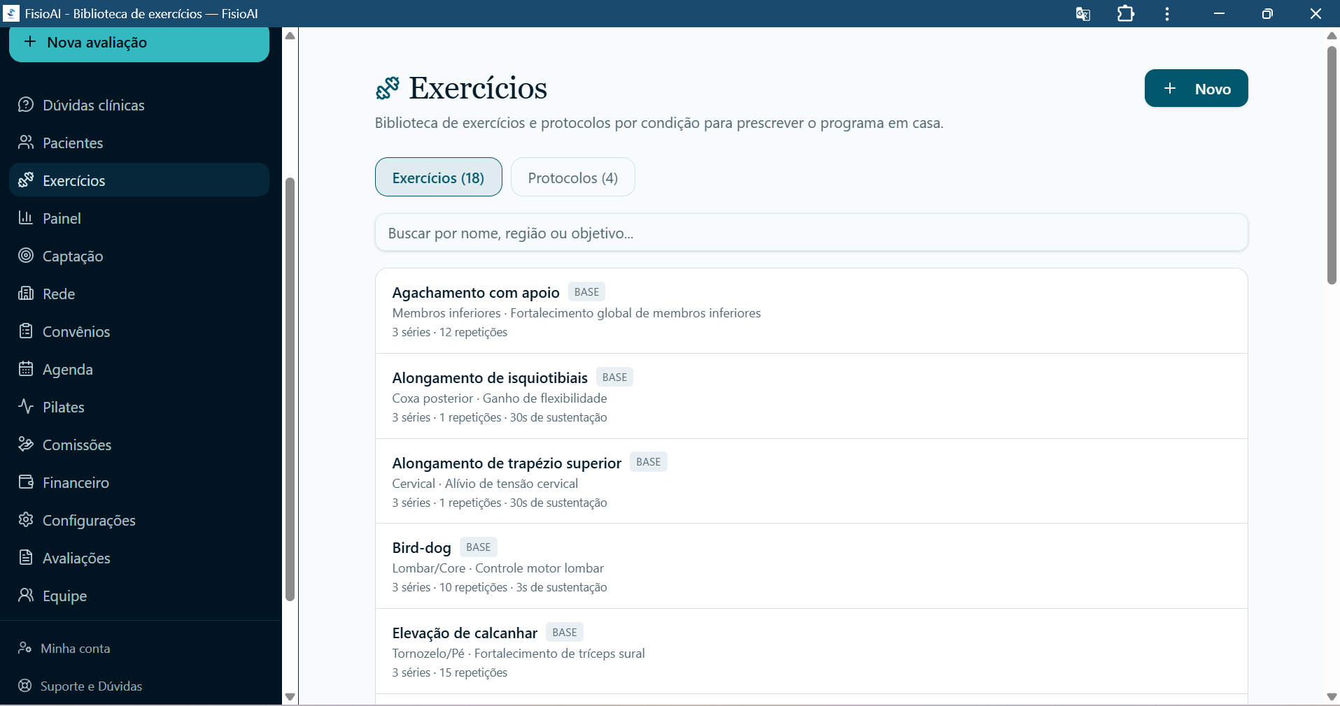 Biblioteca de exercícios