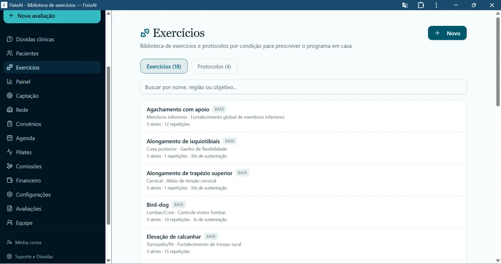 Biblioteca de exercícios