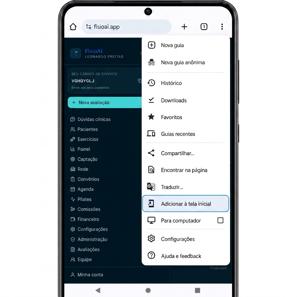 Passo a passo: no Chrome, toque nos três pontos e escolha Adicionar à tela inicial